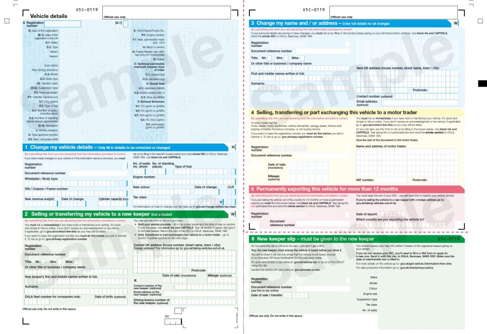 Important Changes to DVLA V5C (Log Book) - Online Vehicle Auctions ...